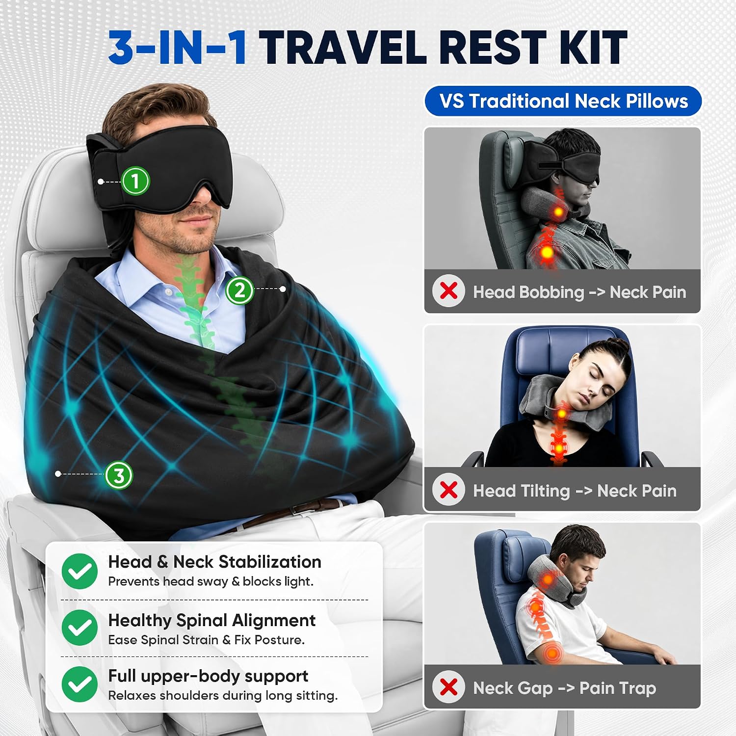 First Class 3- in-1 Travel Sleep Set
